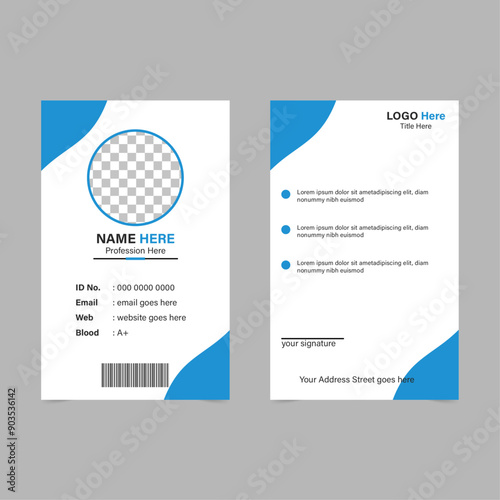 Modern Identity card id card design layout employee and others office business id card template company id card