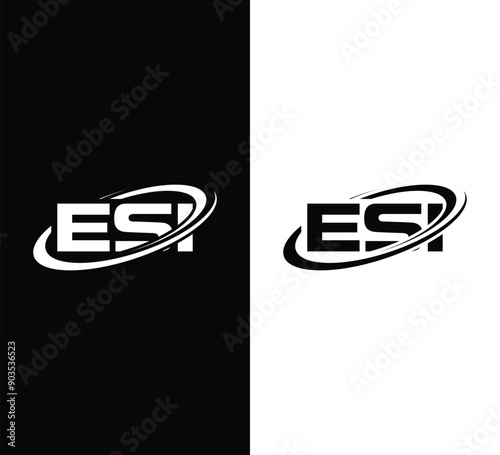 ESI letter logo design vector