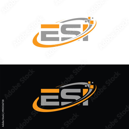 ESI letter logo design vector