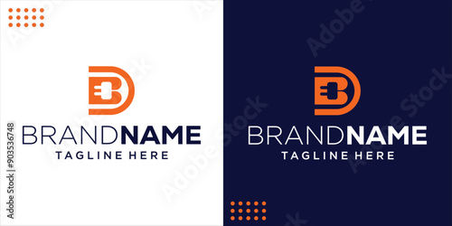 Creative DB Logo With Negative Space Electronic, Design Inspiration, Illustration, Vector