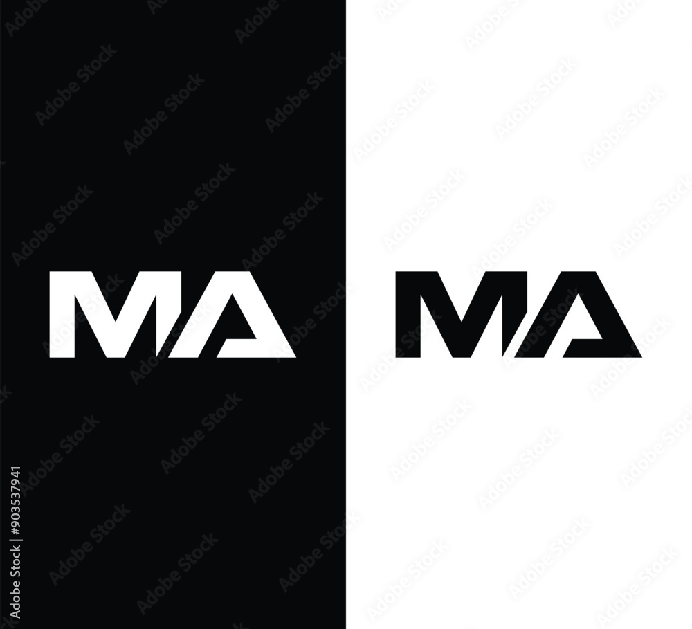 Obraz premium MA letter logo design vector