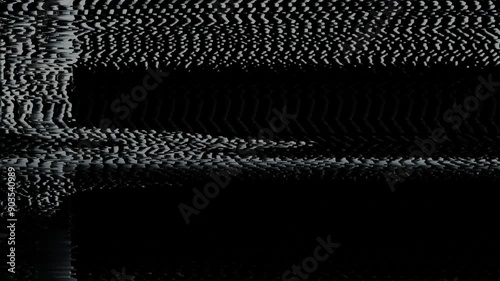 Glitch noise effect on a static television video background
