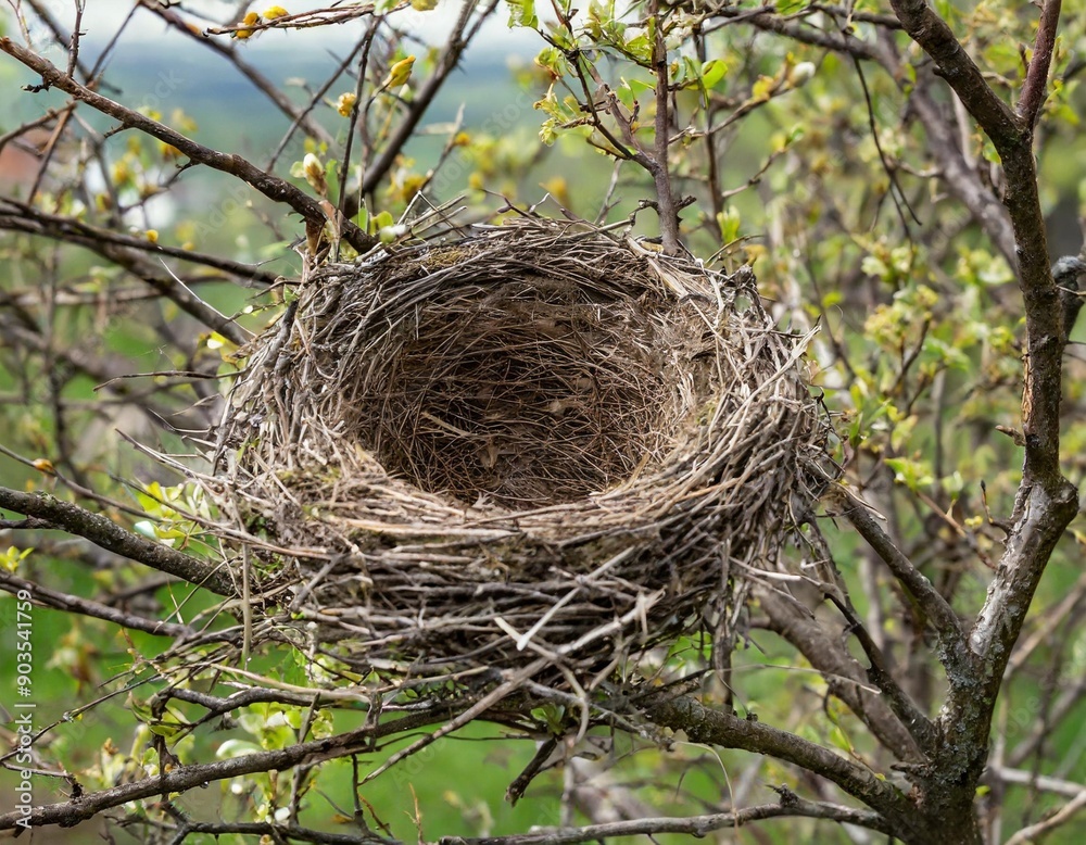 Empty Bird's nest on branches tree in the nature Empty Bird's nest on branches tree in the nature