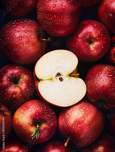 Apples Red Delicious for Fall, Back to School, Teacher. Sliced Appple