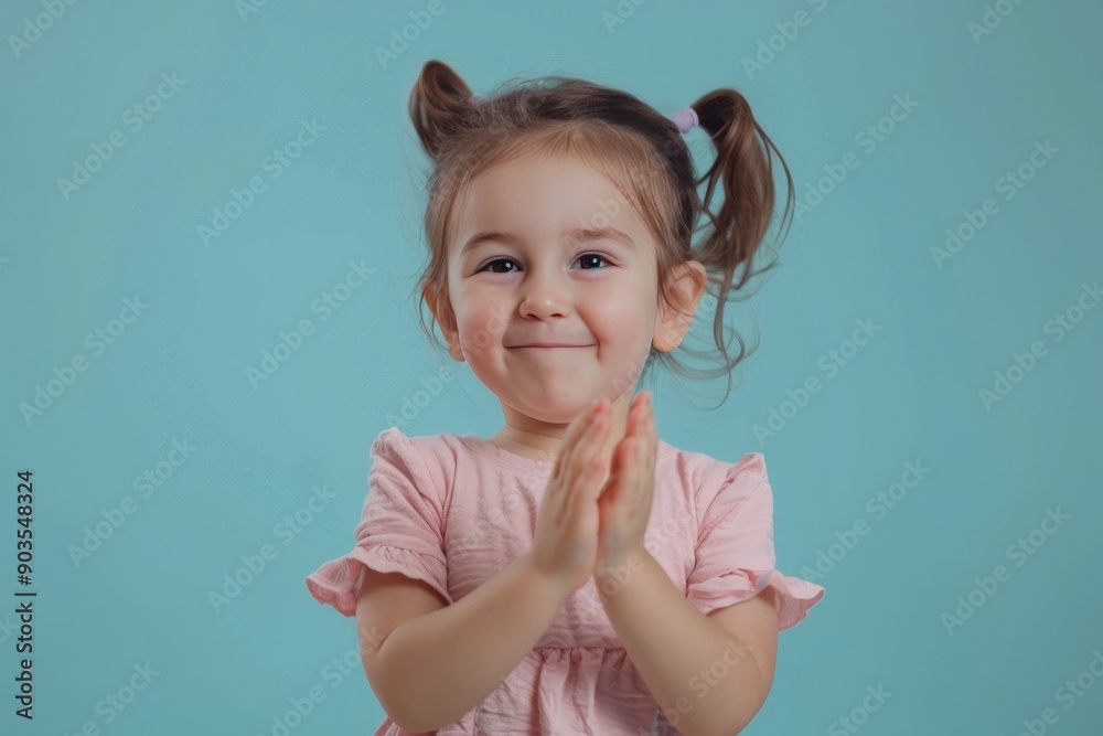 kid clapping on studio background kid clapping on studio background