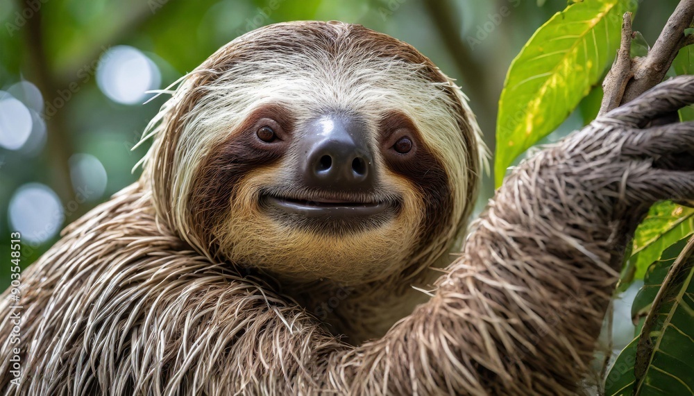 Closeup view of a beautiful Sloth in Costa Rica in its natural habitat Closeup view of a beautiful Sloth in Costa Rica in its natural habitat