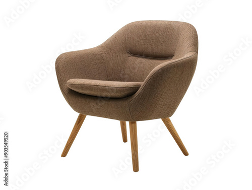 Stylish and modern armchair with a soft fabric seat, perfect for enhancing any living space or office decor. photo