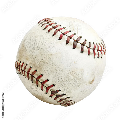 Wallpaper Mural A close-up of a worn baseball with red stitches, ideal for sports-themed projects or designs. Torontodigital.ca