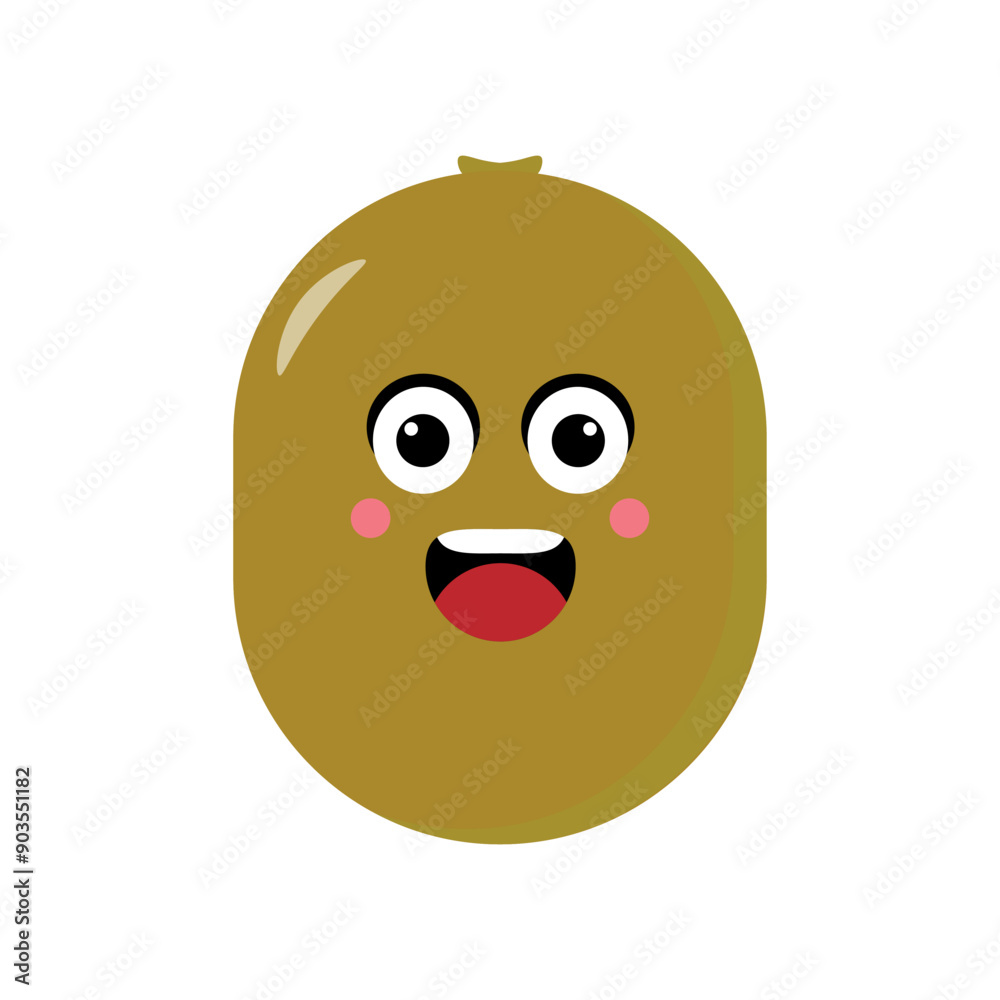 Kiwi emoticon illustration vector. Illustration kiwi isolated on white backgrounds Kiwi emoticon illustration vector. Illustration kiwi isolated on white backgrounds