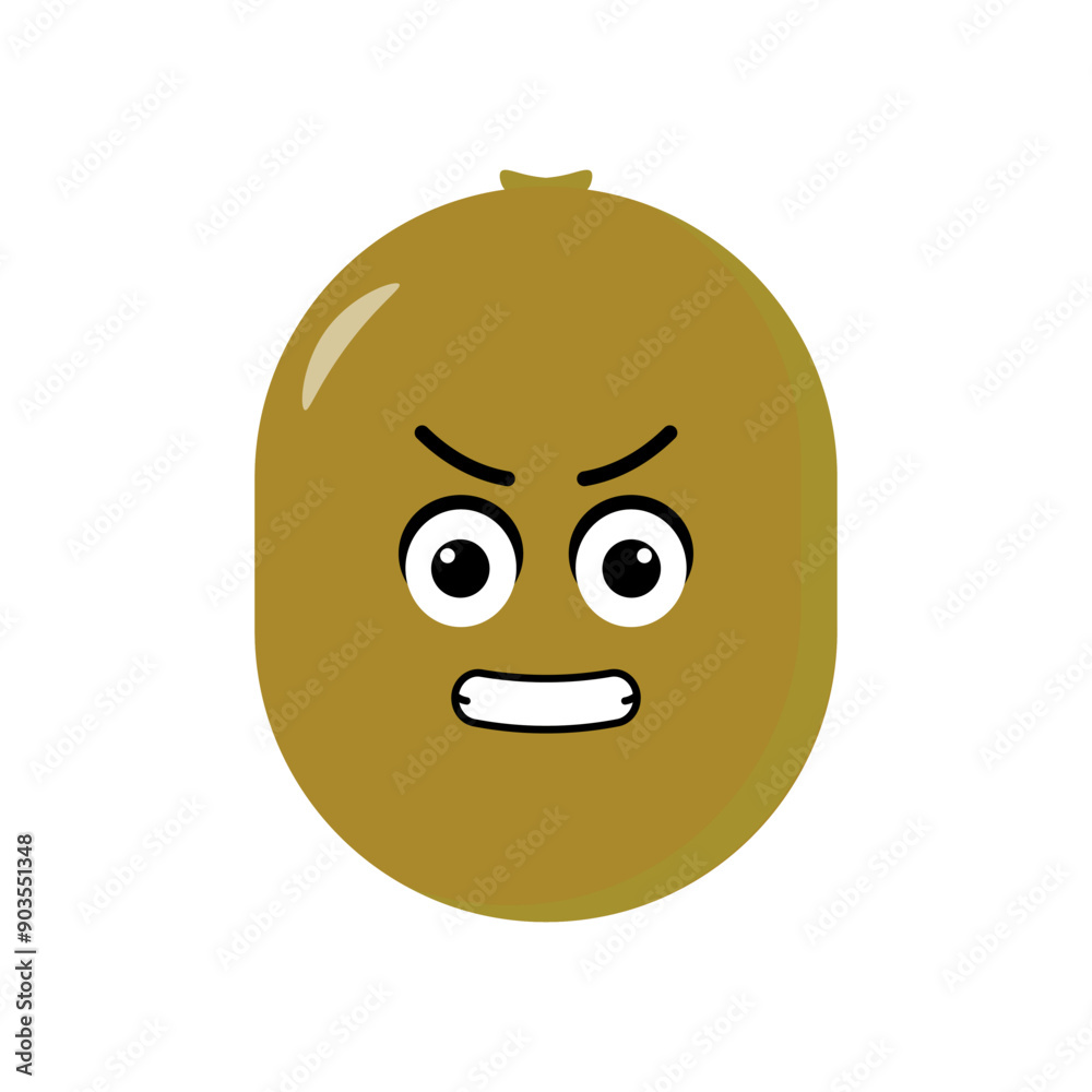 Kiwi emoticon illustration vector. Illustration kiwi isolated on white backgrounds Kiwi emoticon illustration vector. Illustration kiwi isolated on white backgrounds