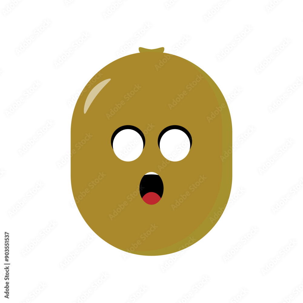 Fototapeta premium Kiwi emoticon illustration vector. Illustration kiwi isolated on white backgrounds