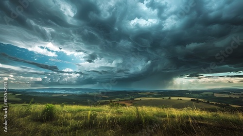 Approaching Storm Timelapse over Scenic Countryside Landscape