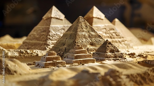 Magnificent Ancient Pyramids of Giza   3D Clay Model of Egypt s Iconic Landmark photo