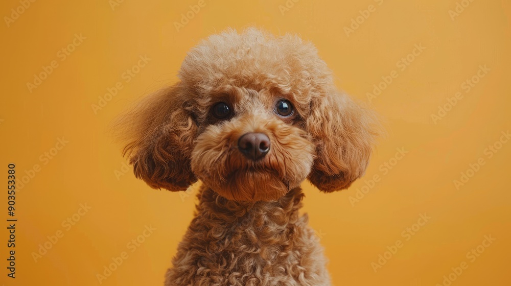 A Brown Poodle Looking Directly at the Camera