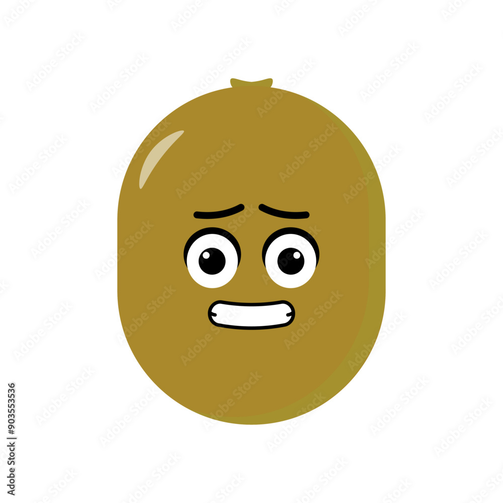 Kiwi emoticon illustration vector. Illustration kiwi isolated on white backgrounds Kiwi emoticon illustration vector. Illustration kiwi isolated on white backgrounds