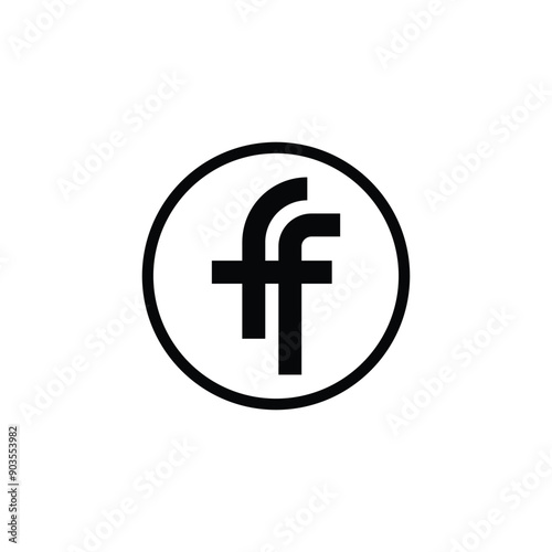 FF letter logo design in a circle