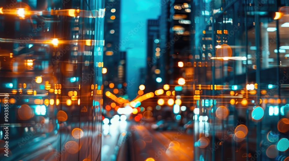 Bokeh image capturing urban nighttime lights Bokeh image capturing urban nighttime lights