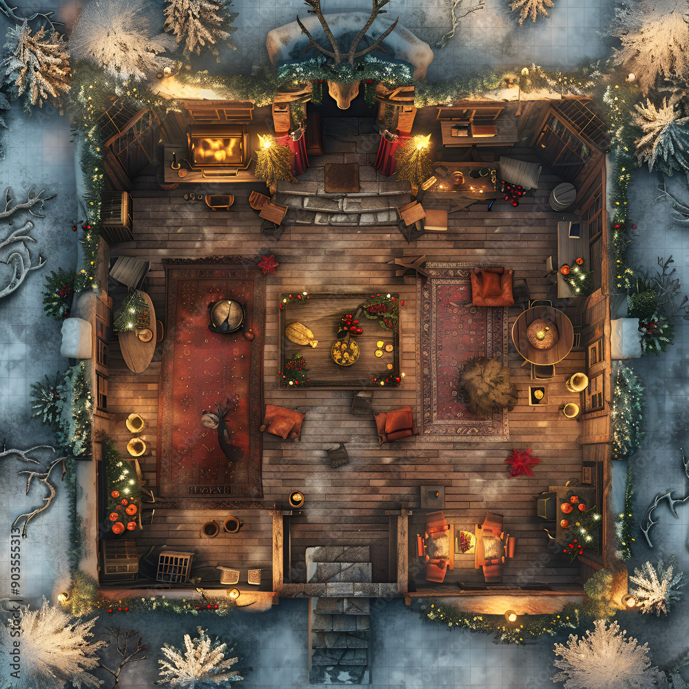 Winter Adventure Battle Map - Christmas RPG Map for Dungeons and Dragons Winter Adventure Battle Map - Christmas RPG Map for Dungeons and Dragons
