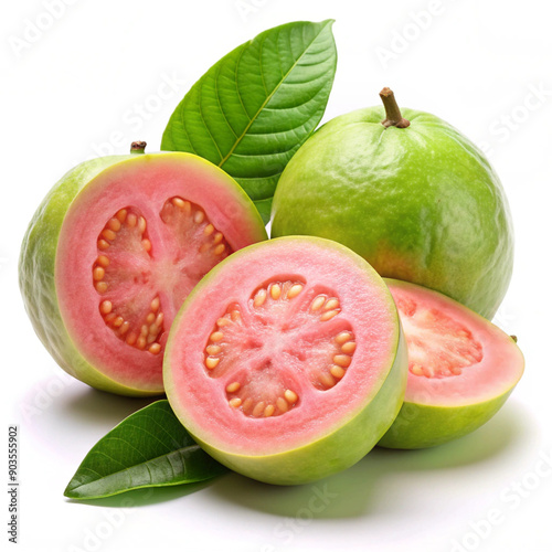 Isolated Guava. Sliced Guavas isolated on white