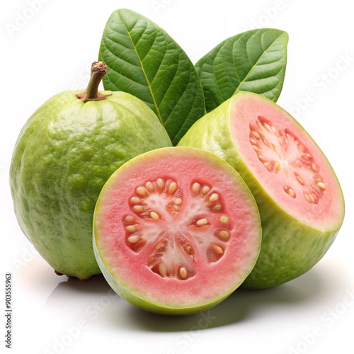 Isolated Guava. Sliced Guavas isolated on white