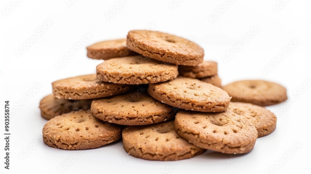 Brown cookies isolated on a white backdrop Brown cookies isolated on a white backdrop