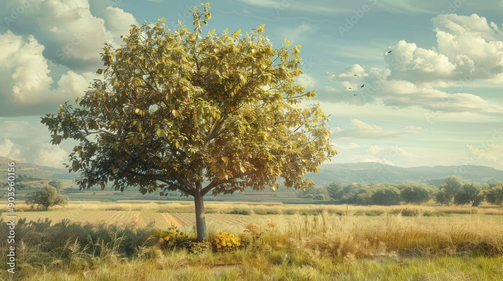 Butea monosperma tree in the farm field Butea monosperma tree in the farm field