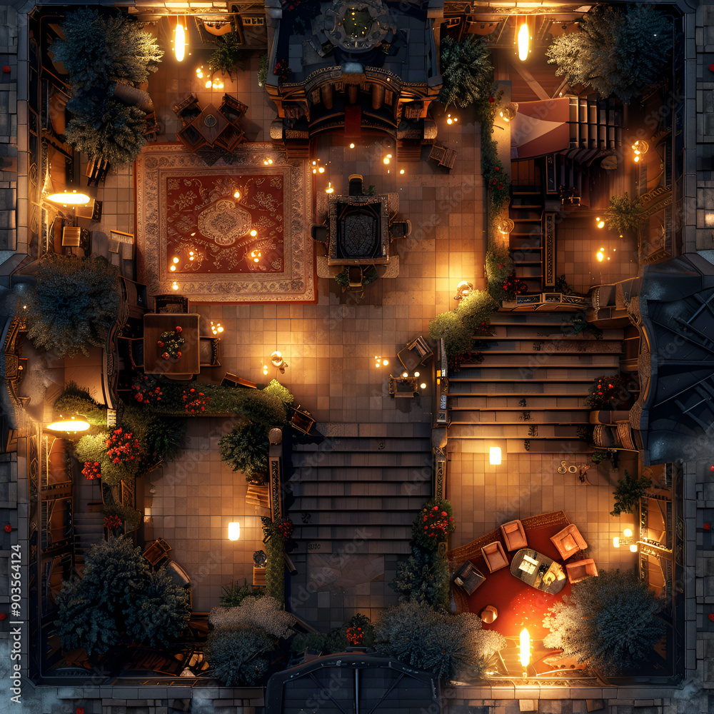 Christmas Battle Map - DnD, RPG Map for Dungeons and Dragons, Game Background, Top View, Winter Christmas Battle Map - DnD, RPG Map for Dungeons and Dragons, Game Background, Top View, Winter