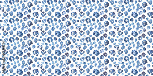 A background of light blue leopard print on a white background