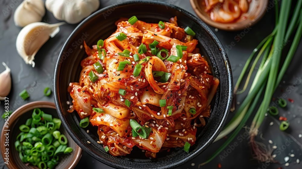 Spicy Kimchi with Sesame Seeds and Green Onions Spicy Kimchi with Sesame Seeds and Green Onions