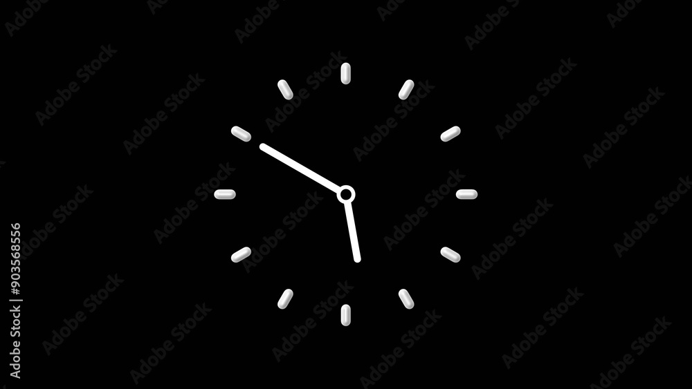 Analog clock and digital office clock icon concept looped illustration background.