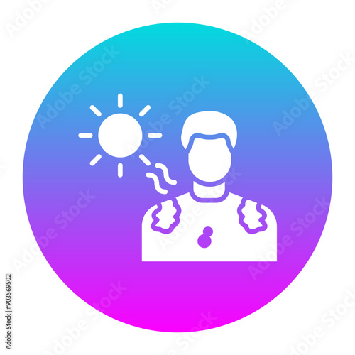 Sunburn vector icon. Can be used for Skincare iconset.