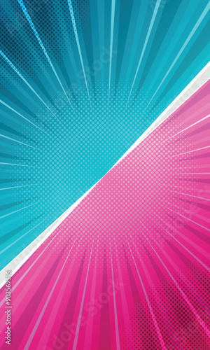 Comic cartoon background fight vs with abstract radial lines