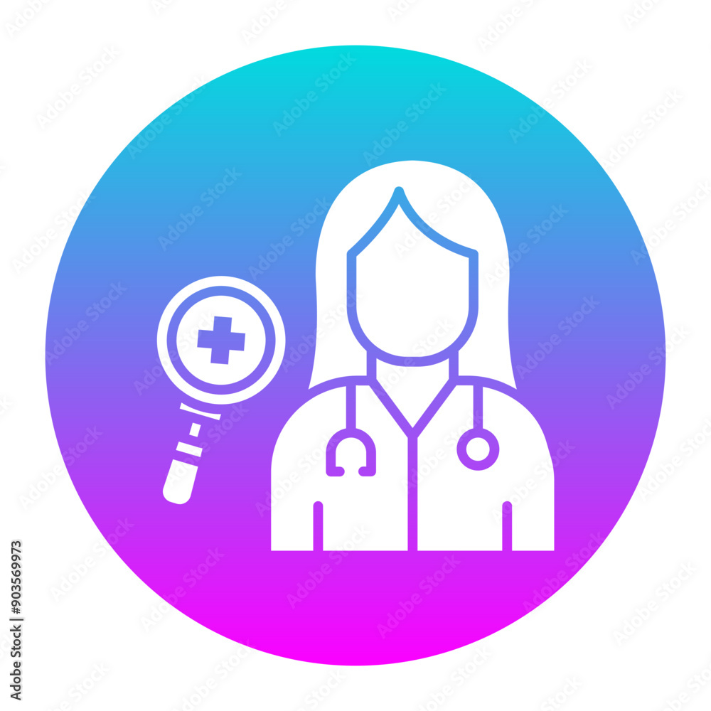 Dermatologist Female vector icon. Can be used for Skincare iconset. Dermatologist Female vector icon. Can be used for Skincare iconset.