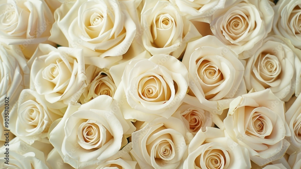 Close up background of numerous white roses Close up background of numerous white roses