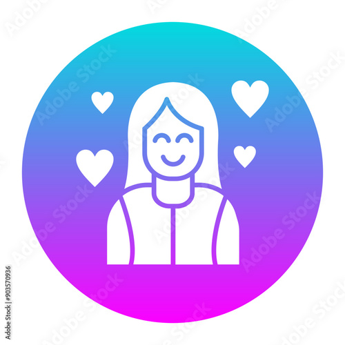 Happy Woman vector icon. Can be used for Comfort iconset.