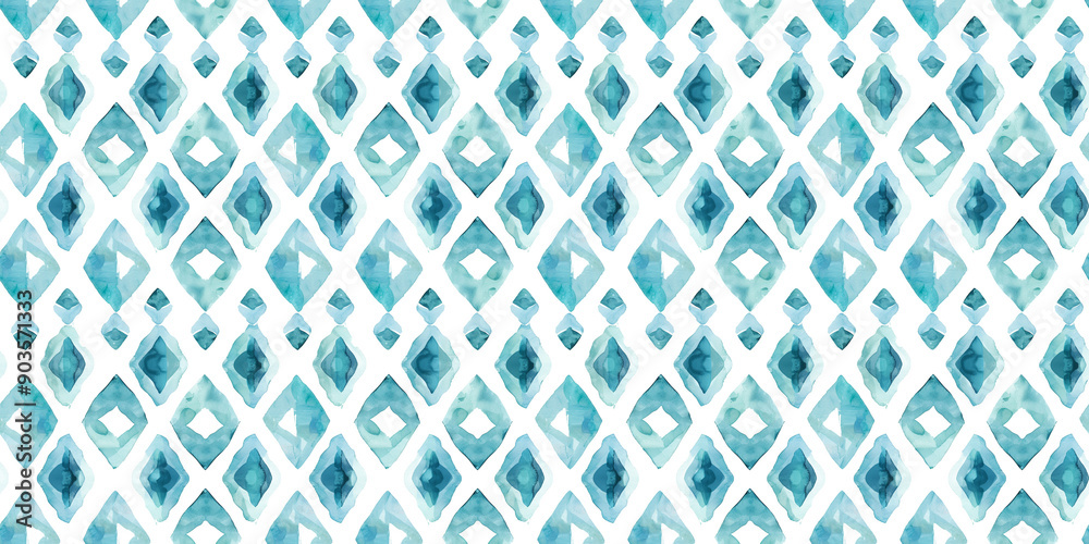 Fototapeta premium A background of turquoise diamond on a white background