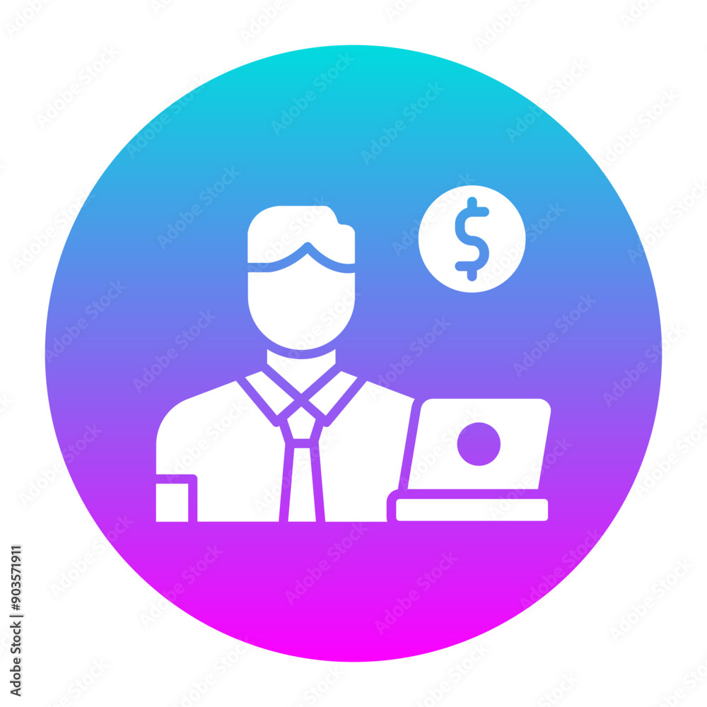 Freelancer Male vector icon. Can be used for Home Based Business iconset. Freelancer Male vector icon. Can be used for Home Based Business iconset.