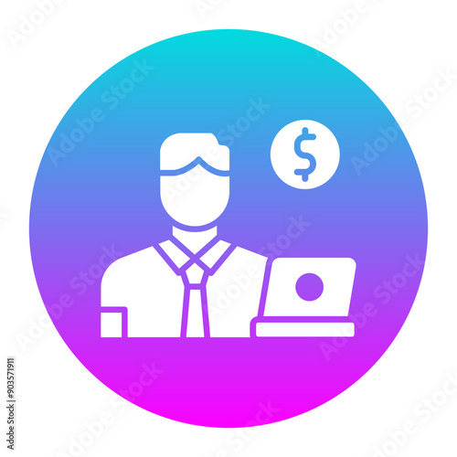 Freelancer Male vector icon. Can be used for Home Based Business iconset.