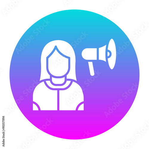 Influencer Female vector icon. Can be used for Home Based Business iconset.