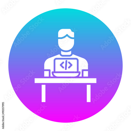 Web Designer Male vector icon. Can be used for Home Based Business iconset.