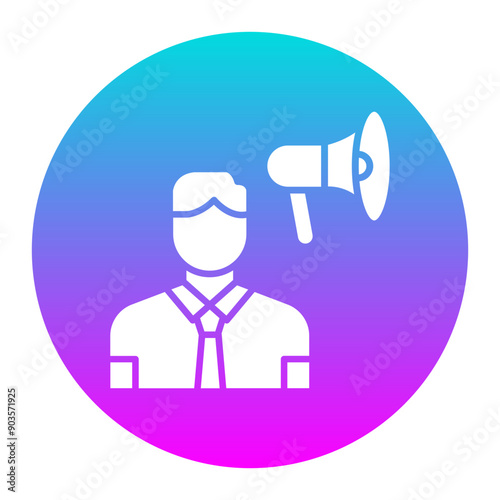 Influencer Male vector icon. Can be used for Home Based Business iconset.