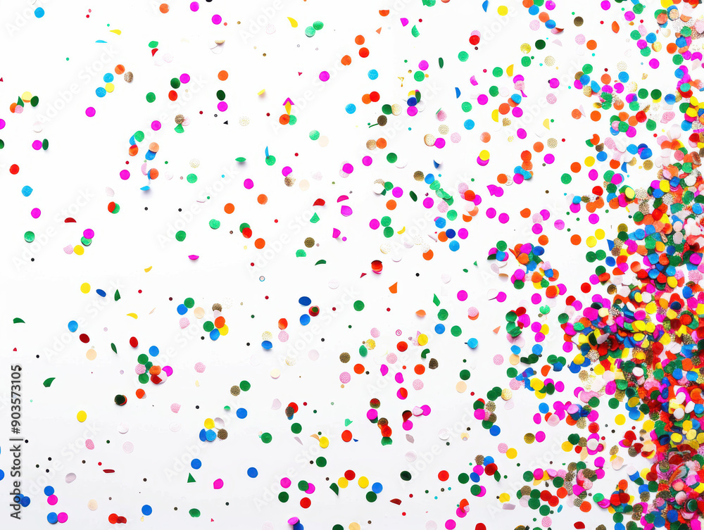 coloured confetti as a white New Year's background. AI generative. coloured confetti as a white New Year's background. AI generative.