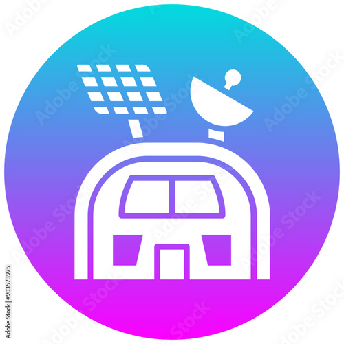 Space Station vector icon. Can be used for Science Fiction iconset.