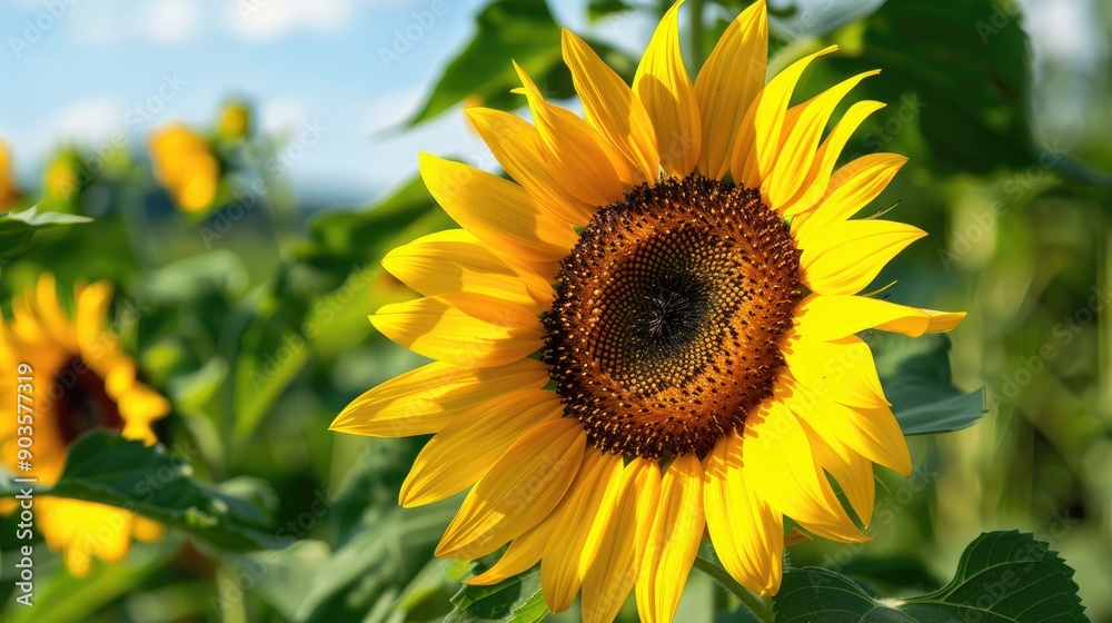 Bright sunflower on a lovely summer day Bright sunflower on a lovely summer day