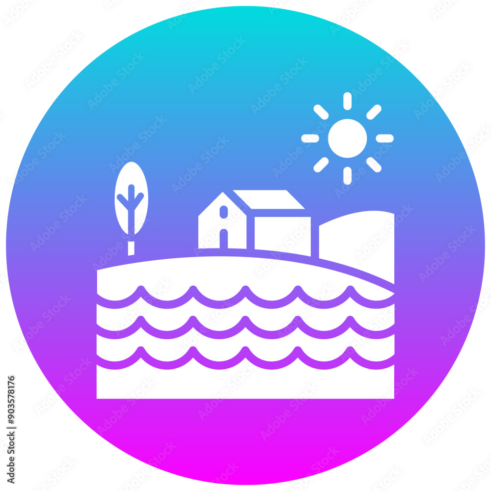 Obraz premium Coastal Village vector icon. Can be used for Coastline iconset.
