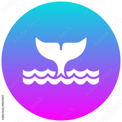 Whale vector icon. Can be used for Coastline iconset.