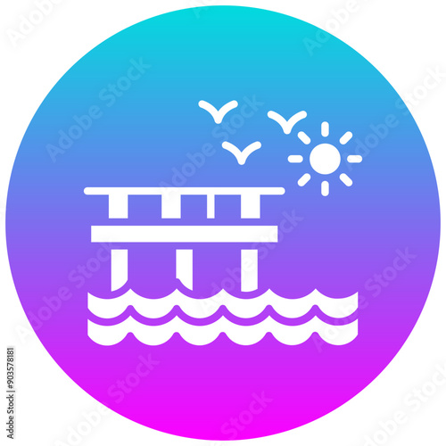 Wharves vector icon. Can be used for Coastline iconset.