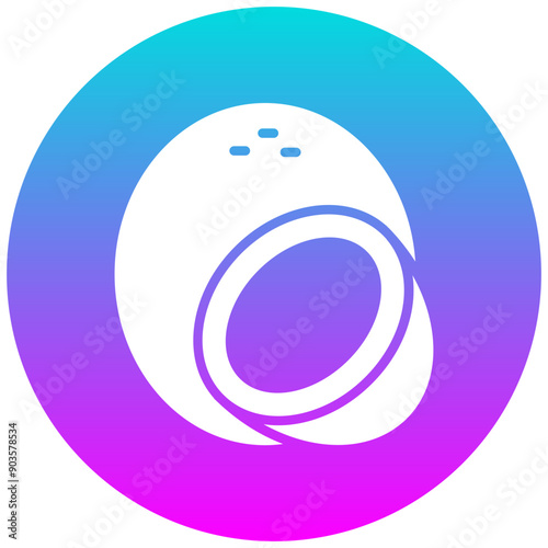 Coconut vector icon. Can be used for Coastline iconset.