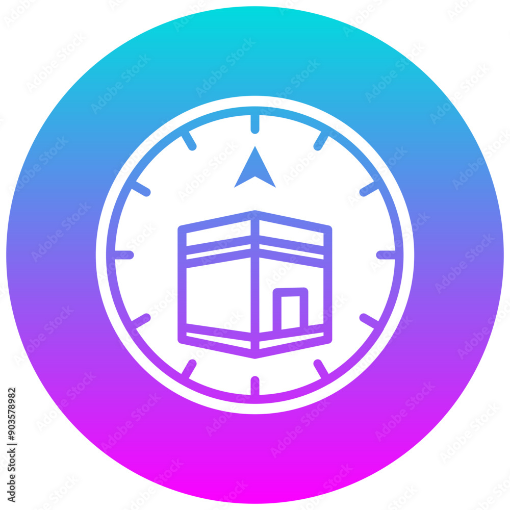 Qibla Compass vector icon. Can be used for Hajj Pilgrimage iconset. Qibla Compass vector icon. Can be used for Hajj Pilgrimage iconset.
