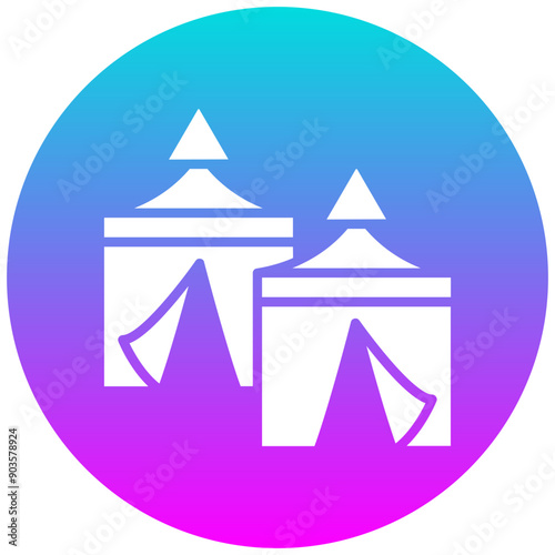 Mina Tents vector icon. Can be used for Hajj Pilgrimage iconset.